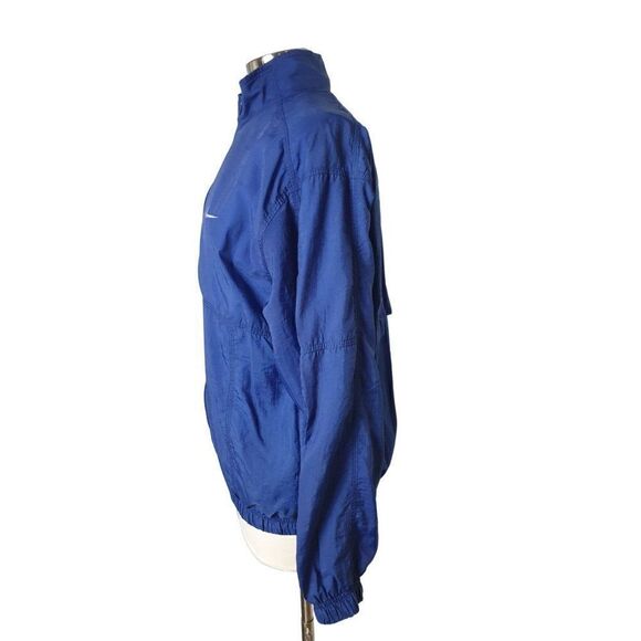 Nike Women's Vintage 90's Jacket Large Navy Blue White Tag Zip Track Windbreaker - Picture 5 of 7